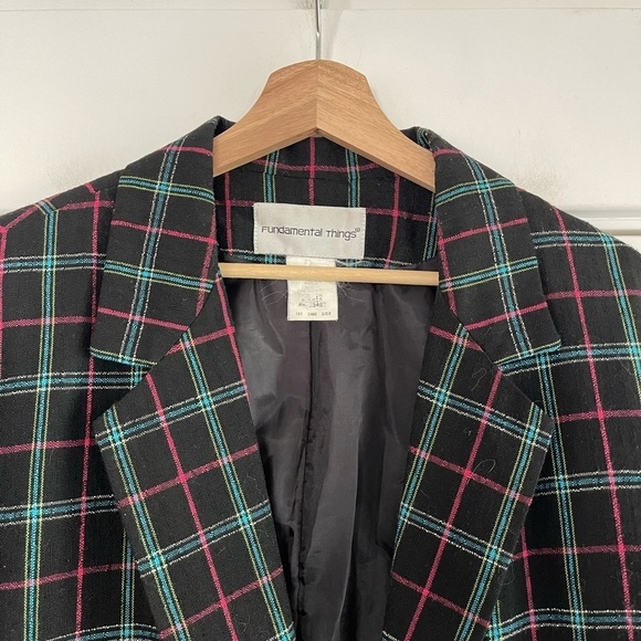 Fun Vintage 80s Era Fundamental Things Oversized Windowpane Blazer - 14 - Picture 2 of 4